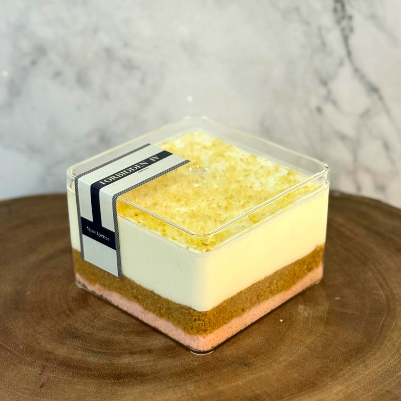 Yuzu Lychee Mousse Cake